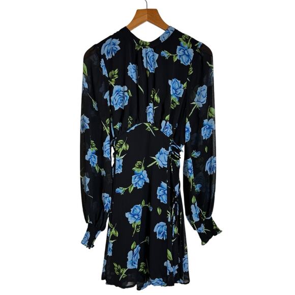 Free People Samantha Lace Up Floral Mini Dress in Black Combo Women’s Size XS - Picture 2 of 12